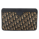 Christian Dior Trotter Canvas Clutch Bag Navy Gold Auth ka3452-2