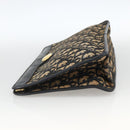 Christian Dior Trotter Canvas Clutch Bag Navy Gold Auth ka3452-3