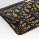 Christian Dior Trotter Canvas Clutch Bag Navy Gold Auth ka3452-8