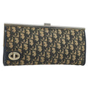 Christian Dior Trotter Canvas Clutch Bag Navy Gold Auth ka3453-1
