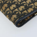 Christian Dior Trotter Canvas Clutch Bag Navy Gold Auth ka3453-15