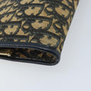 Christian Dior Trotter Canvas Clutch Bag Navy Gold Auth ka3453-16