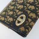 Christian Dior Trotter Canvas Clutch Bag Navy Gold Auth ka3453-8