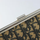 Christian Dior Trotter Canvas Clutch Bag Navy Gold Auth ka3453-9