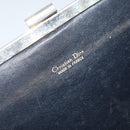Christian Dior Trotter Canvas Clutch Bag Navy Gold Auth ka3453-10