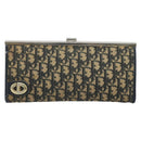 Christian Dior Trotter Canvas Clutch Bag Navy Gold Auth ka3453-13