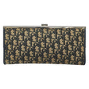 Christian Dior Trotter Canvas Clutch Bag Navy Gold Auth ka3453-2