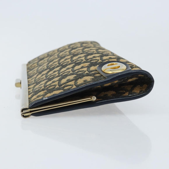 Christian Dior Trotter Canvas Clutch Bag Navy Gold Auth ka3453