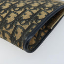 Christian Dior Trotter Canvas Clutch Bag Navy Gold Auth ka3453-7