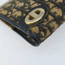 Christian Dior Trotter Canvas Clutch Bag Navy Gold Auth ka3453-14