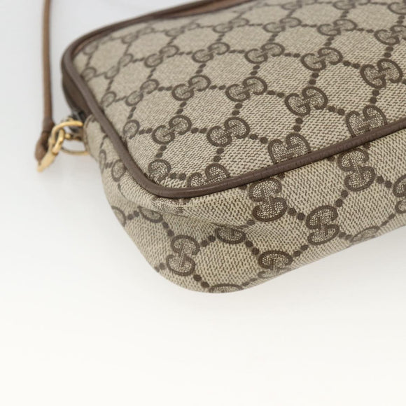 GUCCI GG Supreme Shoulder Bag PVC Beige Gold 116 02 068 Auth ka3454