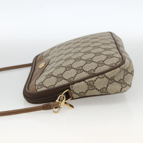 GUCCI GG Supreme Shoulder Bag PVC Beige Gold 116 02 068 Auth ka3454
