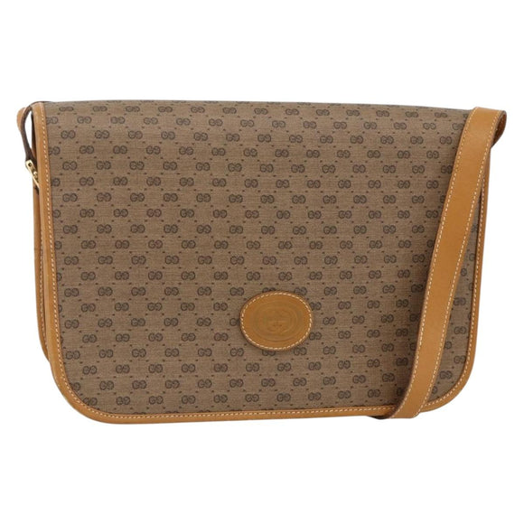 GUCCI Micro GG Supreme Shoulder Bag PVC Beige Gold 001 904 0915 Auth ka3456