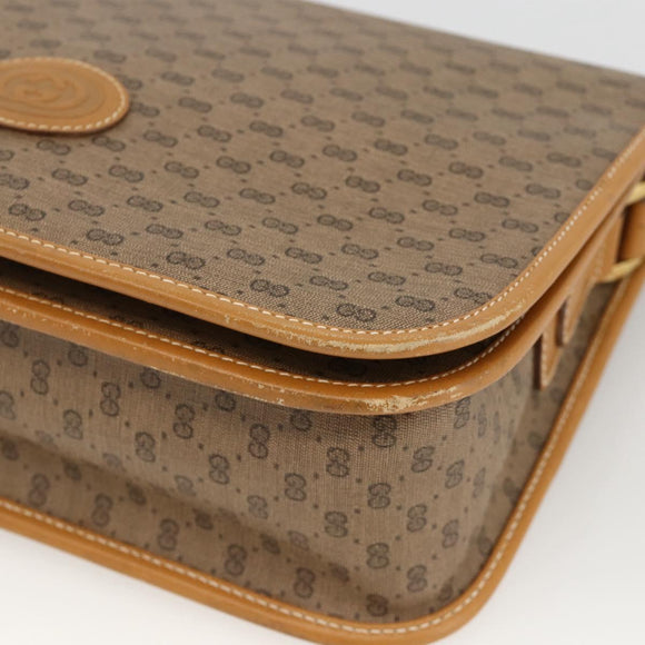 GUCCI Micro GG Supreme Shoulder Bag PVC Beige Gold 001 904 0915 Auth ka3456