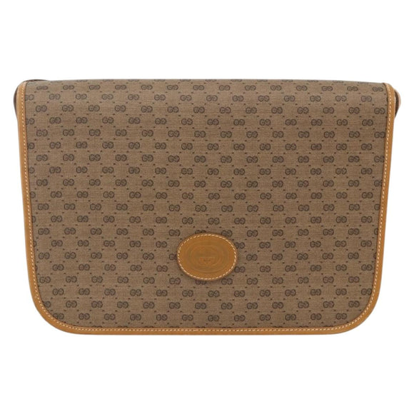 GUCCI Micro GG Supreme Shoulder Bag PVC Beige Gold 001 904 0915 Auth ka3456