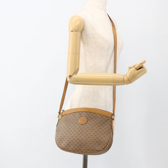 GUCCI Micro GG Supreme Shoulder Bag PVC Beige Gold 007 87 0096 Auth ka3457