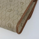 Christian Dior Honeycomb Canvas Chain Shoulder Bag PVC Beige Gold Auth ka3461-15