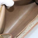 Christian Dior Honeycomb Canvas Chain Shoulder Bag PVC Beige Gold Auth ka3461-12