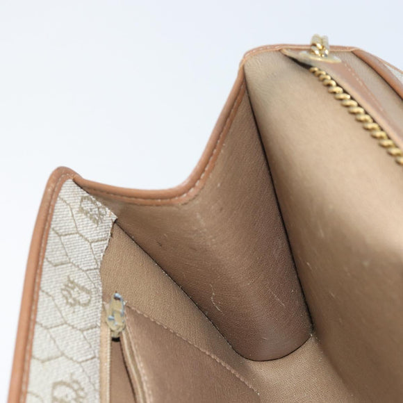 Christian Dior Honeycomb Canvas Chain Shoulder Bag PVC Beige Gold Auth ka3461