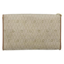 Christian Dior Honeycomb Canvas Chain Shoulder Bag PVC Beige Gold Auth ka3461-2