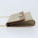Christian Dior Honeycomb Canvas Chain Shoulder Bag PVC Beige Gold Auth ka3461-4