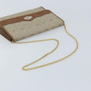 Christian Dior Honeycomb Canvas Chain Shoulder Bag PVC Beige Gold Auth ka3461-7