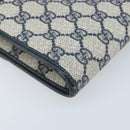 GUCCI GG Supreme Shoulder Bag PVC Navy Gold Auth ka3462-16