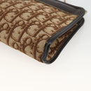 Christian Dior Trotter Canvas Chain Shoulder Bag Brown Gold Auth ka3467-15