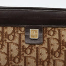 Christian Dior Trotter Canvas Chain Shoulder Bag Brown Gold Auth ka3467-10