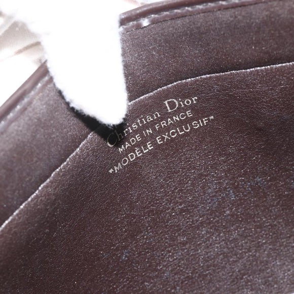Christian Dior Trotter Canvas Chain Shoulder Bag Brown Gold Auth ka3467