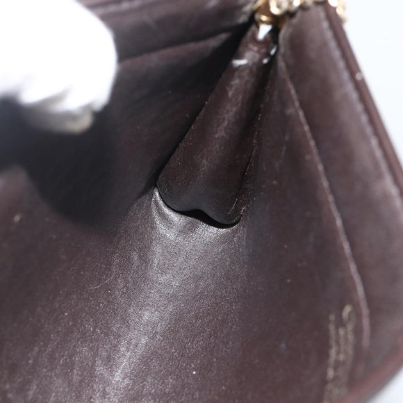 Christian Dior Trotter Canvas Chain Shoulder Bag Brown Gold Auth ka3467