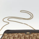 Christian Dior Trotter Canvas Chain Shoulder Bag Brown Gold Auth ka3467-8