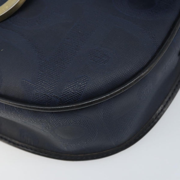 Christian Dior Trotter Canvas Shoulder Bag PVC Navy Gold Auth ka3468A