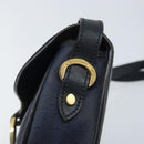 Christian Dior Trotter Canvas Shoulder Bag PVC Navy Gold Auth ka3468A-10