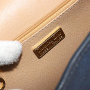 Christian Dior Trotter Canvas Shoulder Bag PVC Navy Gold Auth ka3468A-18