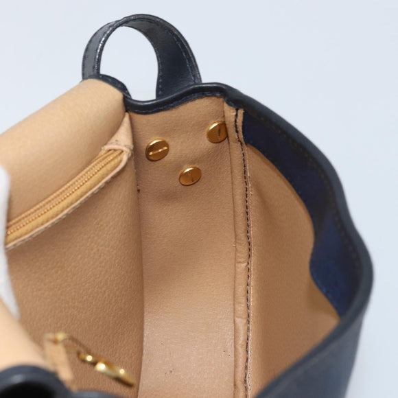 Christian Dior Trotter Canvas Shoulder Bag PVC Navy Gold Auth ka3468A