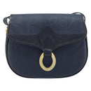 Christian Dior Trotter Canvas Shoulder Bag PVC Navy Gold Auth ka3468A-13