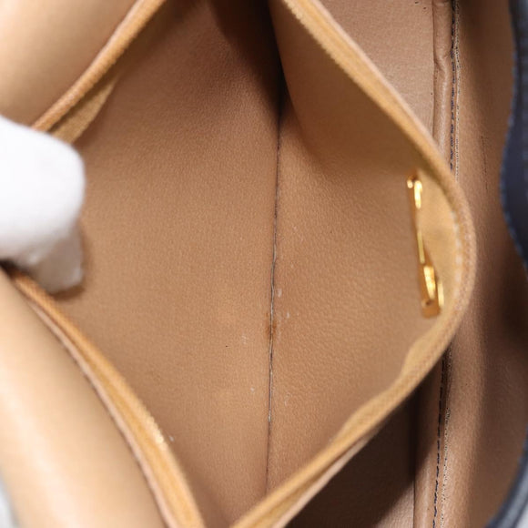Christian Dior Trotter Canvas Shoulder Bag PVC Navy Gold Auth ka3468A