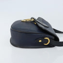Christian Dior Trotter Canvas Shoulder Bag PVC Navy Gold Auth ka3468A-3