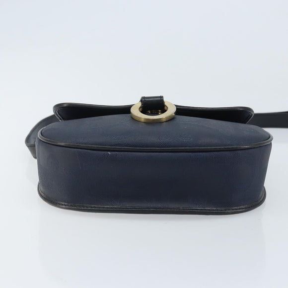 Christian Dior Trotter Canvas Shoulder Bag PVC Navy Gold Auth ka3468A