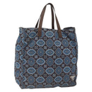 PRADA Tote Bag Nylon Blue Silver Auth ka3477A-1