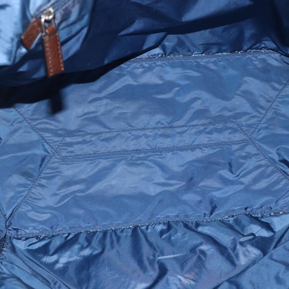 PRADA Tote Bag Nylon Blue Silver Auth ka3477A