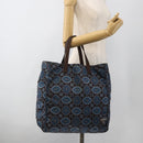 PRADA Tote Bag Nylon Blue Silver Auth ka3477A-23