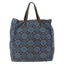 PRADA Tote Bag Nylon Blue Silver Auth ka3477A-2