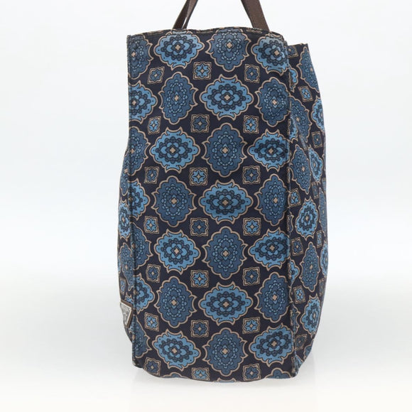 PRADA Tote Bag Nylon Blue Silver Auth ka3477A