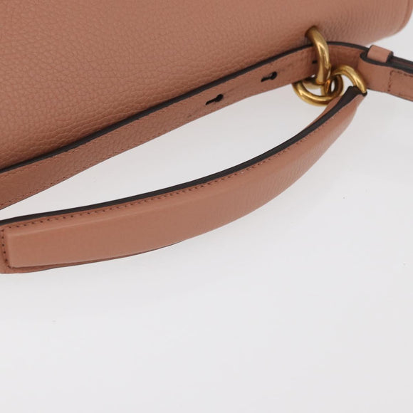 Salvatore Ferragamo Margot Shoulder Bag Leather Beige Gold Auth ka3483A