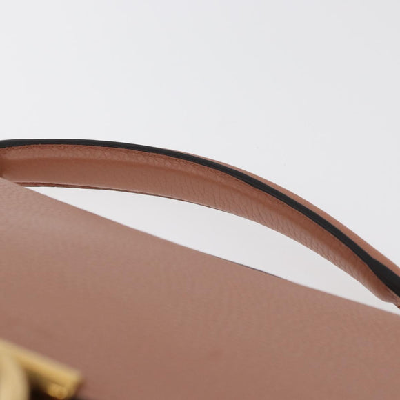 Salvatore Ferragamo Margot Shoulder Bag Leather Beige Gold Auth ka3483A