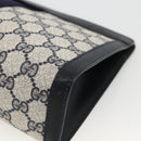 GUCCI GG Supreme Sherry Line Clutch Bag PVC Navy Red 89 01 002 Auth ka3487-15