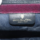 GUCCI GG Supreme Sherry Line Clutch Bag PVC Navy Red 89 01 002 Auth ka3487-8