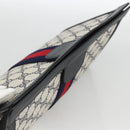 GUCCI GG Supreme Sherry Line Clutch Bag PVC Navy Red 89 01 002 Auth ka3487-5